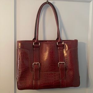 Patent leather snakeskin purse